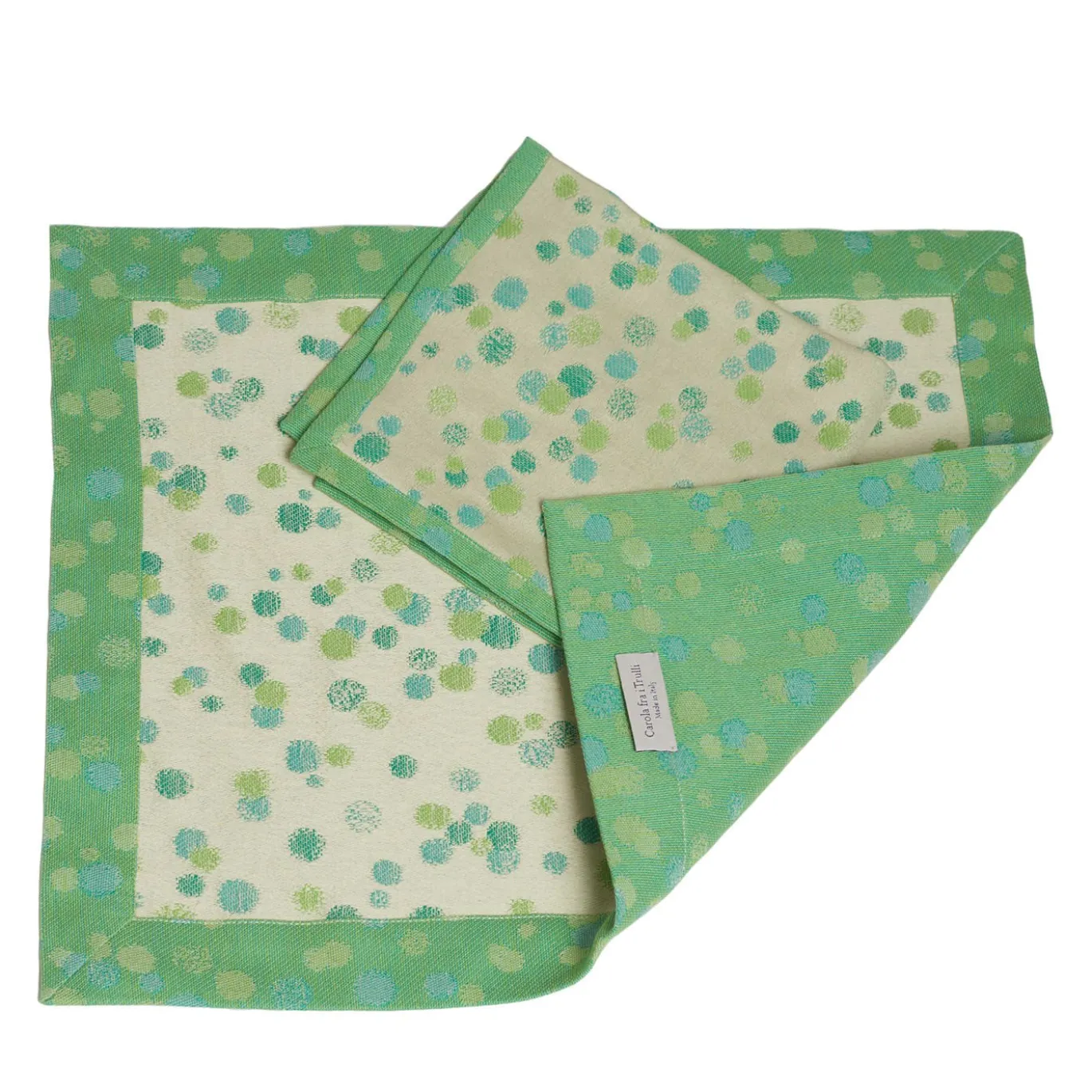 Set di 2 tovagliette verdi e acquatiche con tovaglioli
