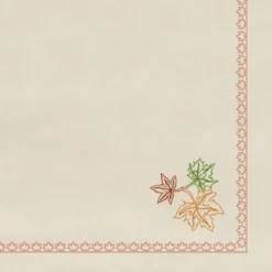 Set di 4 tovaglioli Acero in lino beige con ricamo
