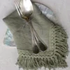 Set di 4 tovaglioli alla menta con frange lunghe