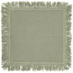 Set di 4 tovaglioli alla menta con frange lunghe