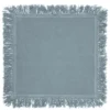 Set di 4 tovaglioli azzurri con frange lunghe