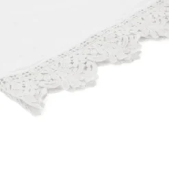 Set di 4 tovaglioli bianchi con pizzo siciliano