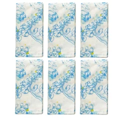 Set di 6 tovaglioli blu e bianchi per l'estate blu