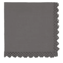 Set di 4 tovaglioli carbone con pizzo siciliano