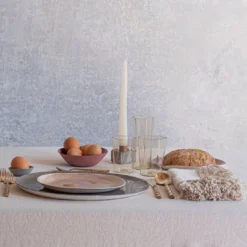 Set di 4 tovaglioli con frange color crema
