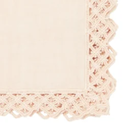 Set di 4 tovaglioli crema con macramè