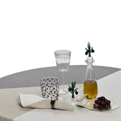Set di 4 tovaglioli di lino bicolore bianco-sale-pepe di lusso