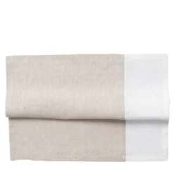 Set di 4 tovaglioli di lino bicolore bianco-sale-pepe di lusso