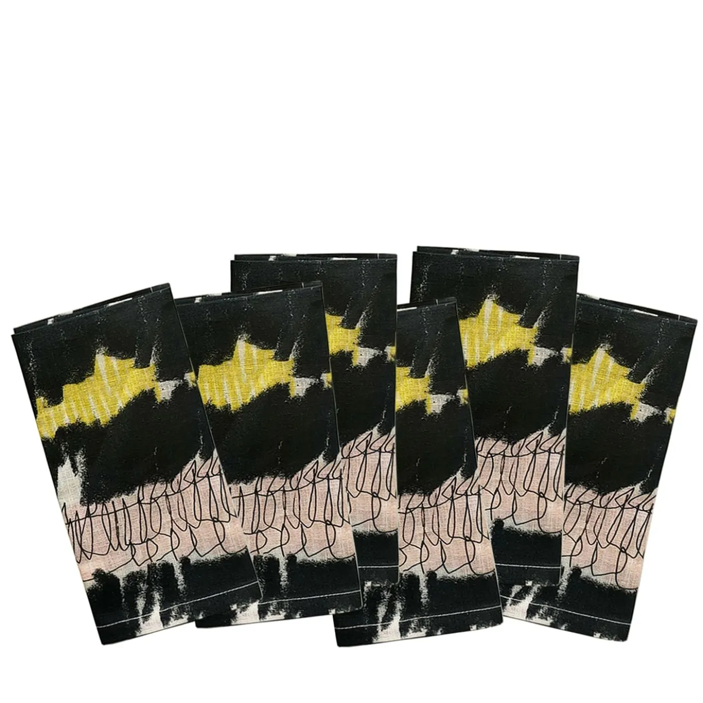 Set di 6 tovaglioli policromi astratti