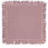 Set di 4 tovaglioli rosa vintage con lunghe frange