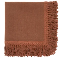 Set di 4 tovaglioli Sequoia con frange lunghe