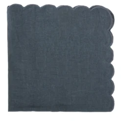 Set di 4 tovaglioli smerlati blu