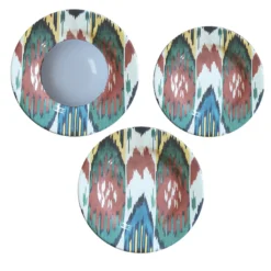 Set di tre piatti in ceramica Ikat per 1