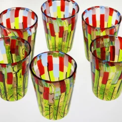 Set di 6 tumbler Blooming Field con papaveri e lavanda