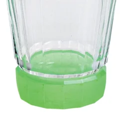 Set di 6 tumbler Velvet trasparenti con base satinata verde