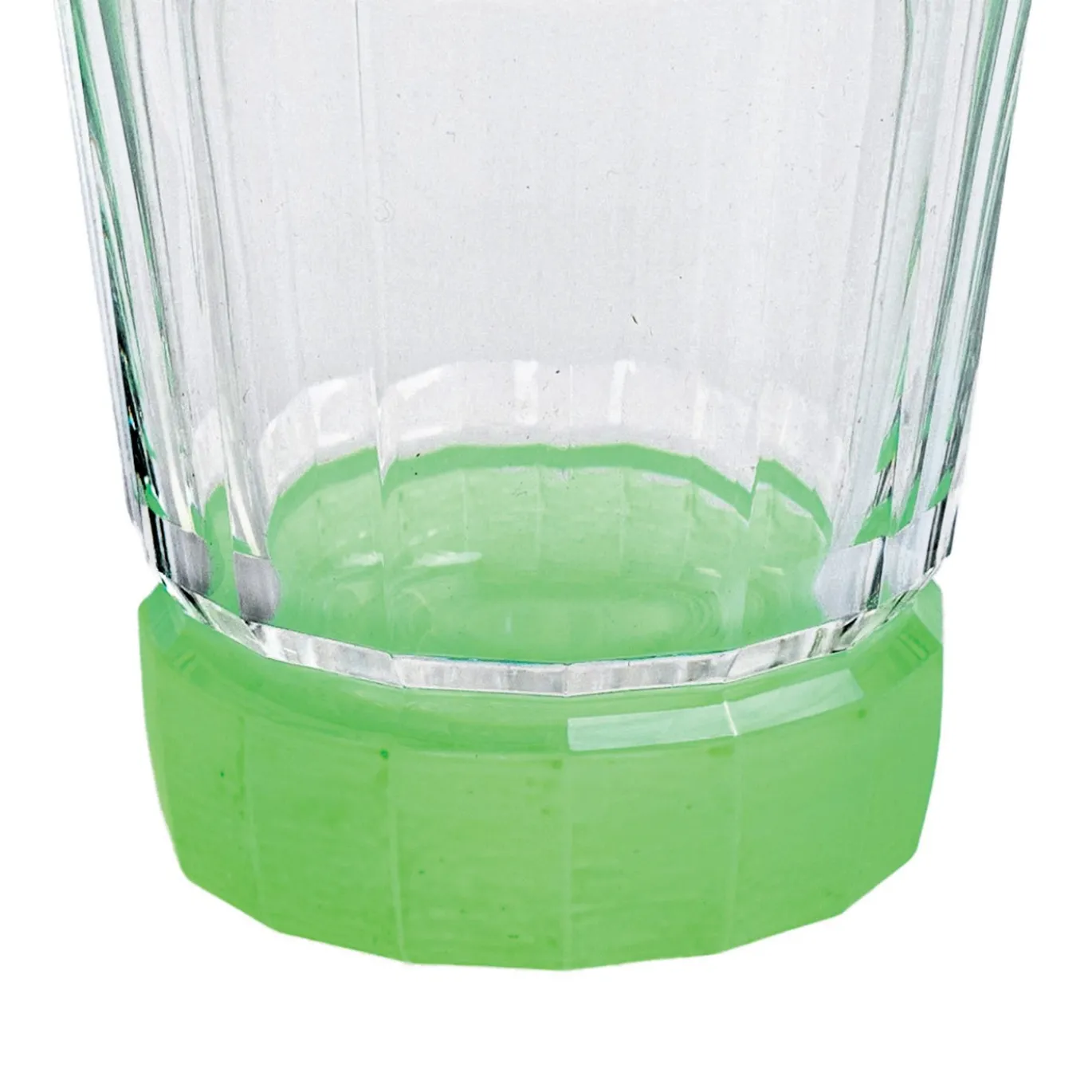 Set di 6 tumbler Velvet trasparenti con base satinata verde