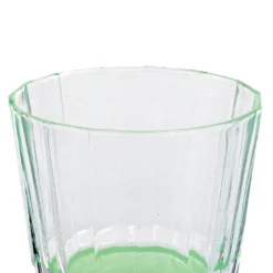 Set di 6 tumbler Velvet trasparenti con base satinata verde