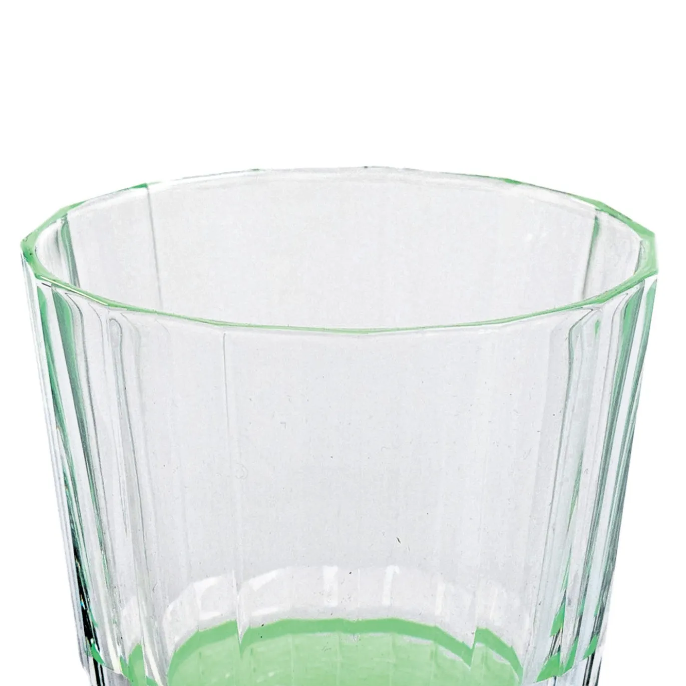 Set di 6 tumbler Velvet trasparenti con base satinata verde
