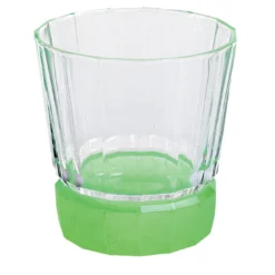 Set di 6 tumbler Velvet trasparenti con base satinata verde