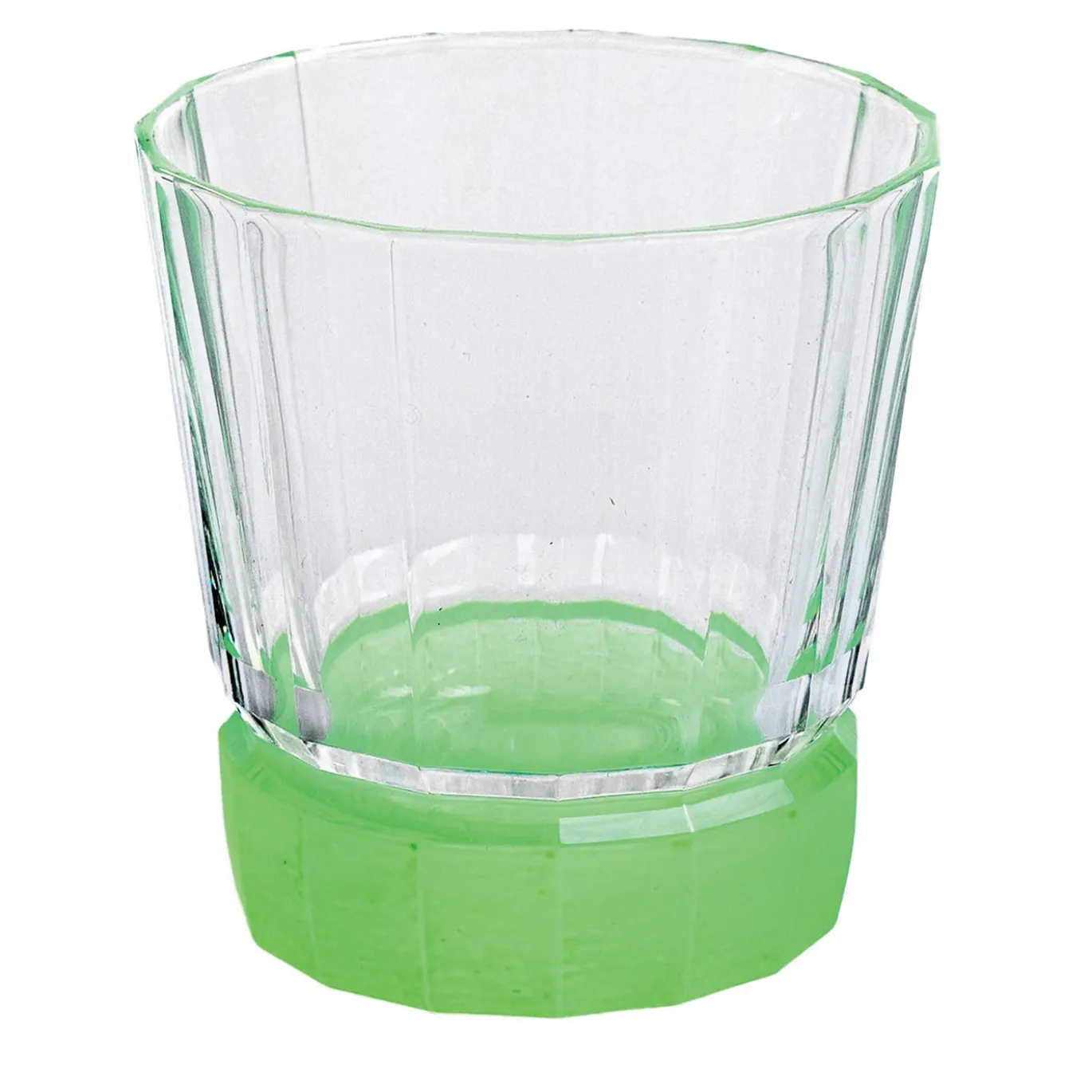 Set di 6 tumbler Velvet trasparenti con base satinata verde