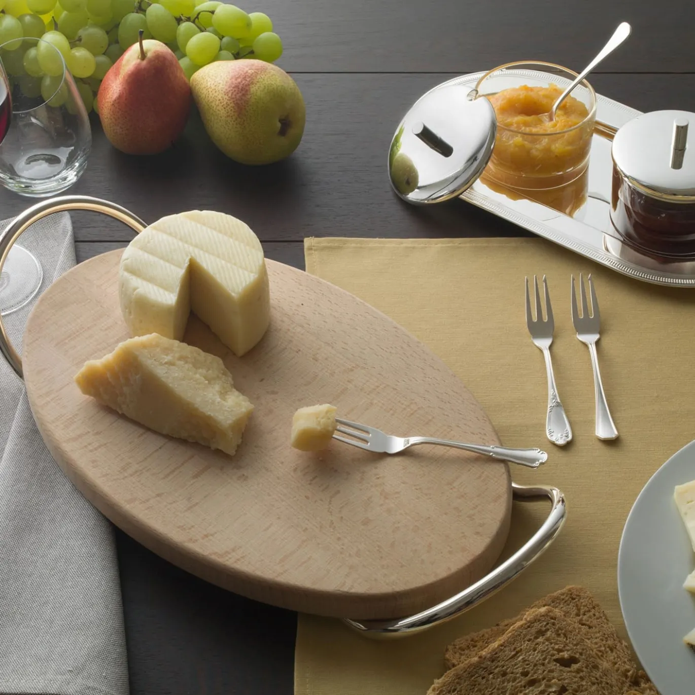 Set di 2 vaschette per marmellata con vassoio