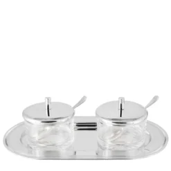 Set di 2 vaschette per marmellata con vassoio