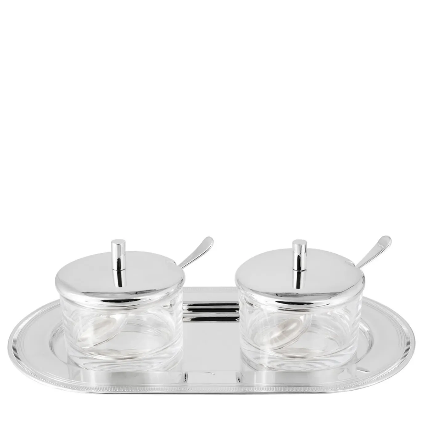 Set di 2 vaschette per marmellata con vassoio