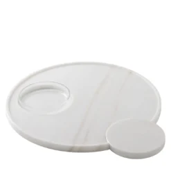 Set di vassoi da salotto in marmo bianco #2