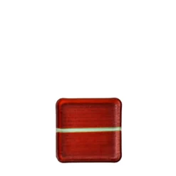 Set di 3 vassoi quadrati Corallo in vetro rosso
