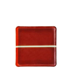 Set di 3 vassoi quadrati Corallo in vetro rosso