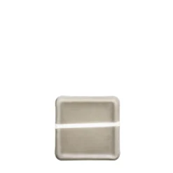Set di 3 Vassoi Quadrati Corallo in vetro grigio fumé