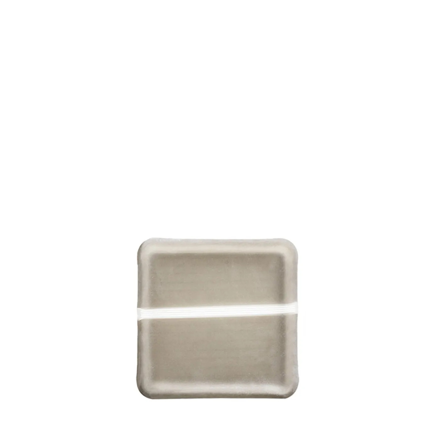 Set di 3 Vassoi Quadrati Corallo in vetro grigio fumé