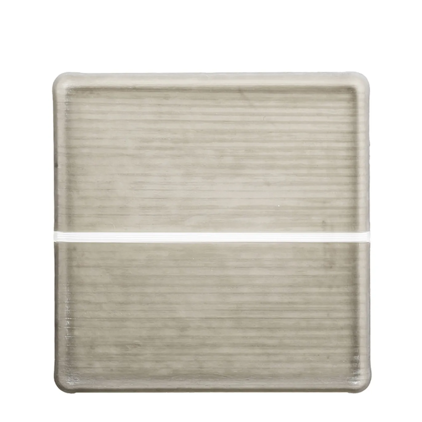 Set di 3 Vassoi Quadrati Corallo in vetro grigio fumé