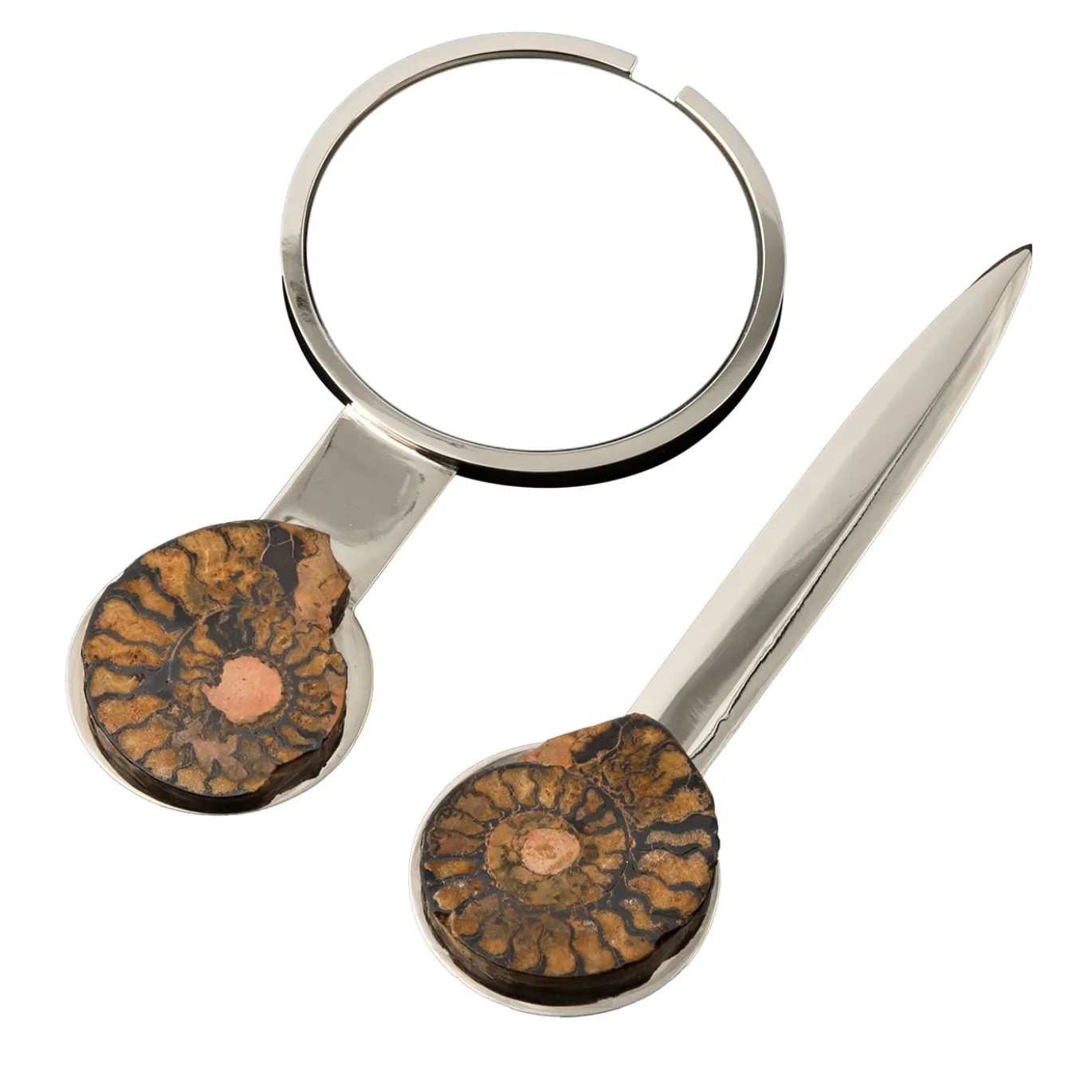 Set Fossiline di Coltello da Carta e Lente di Ingrandimento di Nino Basso #2
