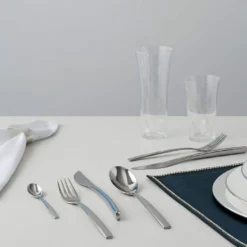 Set Posate 6 Pezzi Vela in Acciaio Argentato