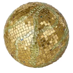 Sfera 1 Scultura sferica in mosaico dorato