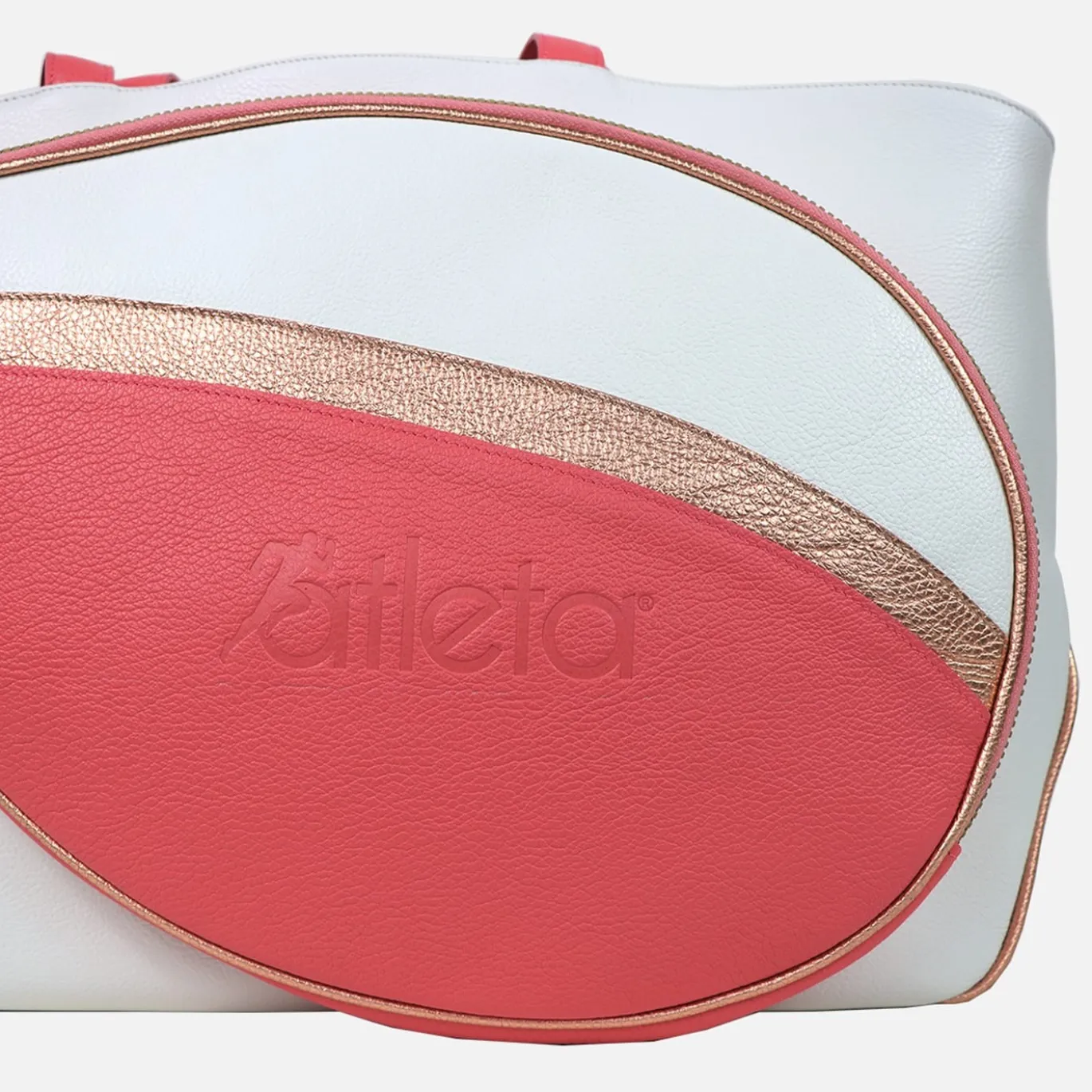 Shopper sportiva bianca e rosa
