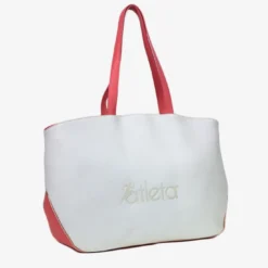 Shopper sportiva bianca e rosa
