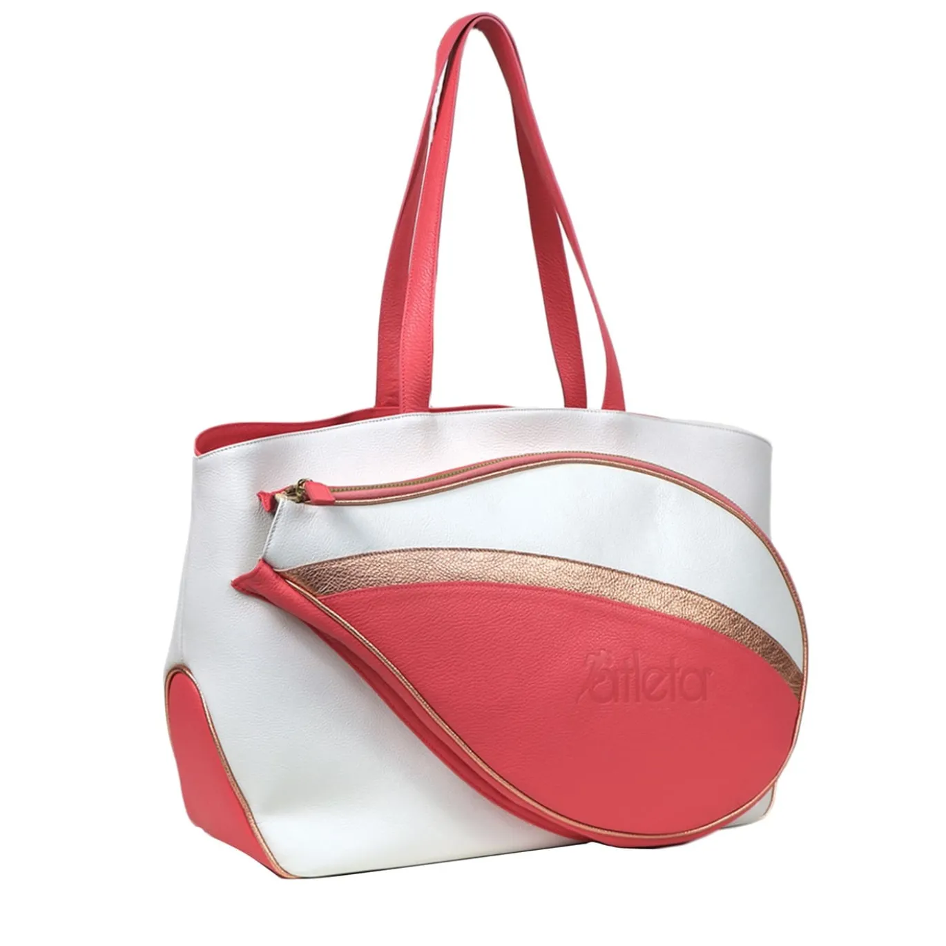 Shopper sportiva bianca e rosa