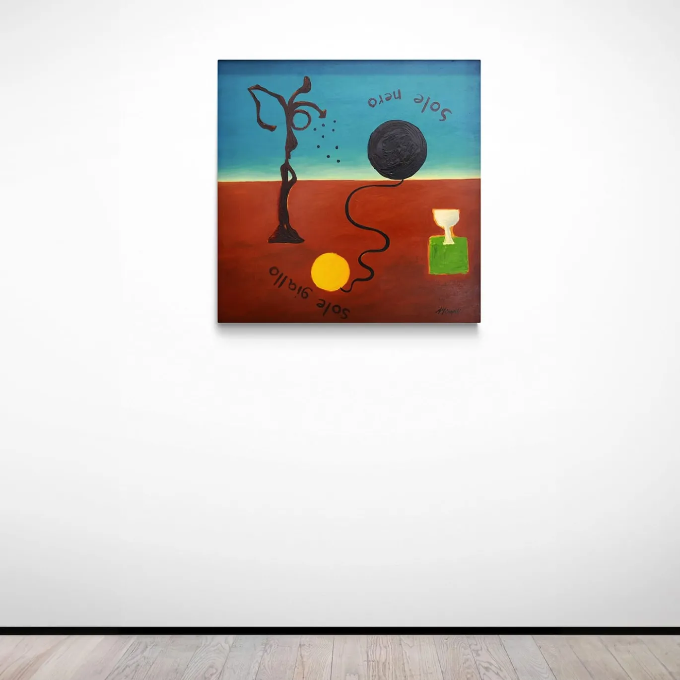 Sole Nero Sole Giallo Pittura acrilica su tela di A. Minopoli