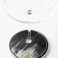 Sottobicchieri in corno bianco naturale e nero 6 pezzi