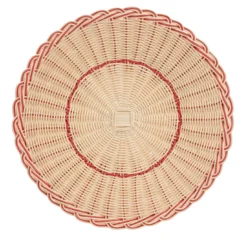 Sottopiatto in midollino bicolore in rosa geranio