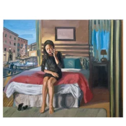 Stanza D'Albergo Olio su tela di cotone