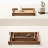 Structura Pelle e legno Vassoio rettangolare lungo per valet Medium #2