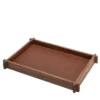 Structura Pelle e legno Vassoio rettangolare lungo per valet Large #2