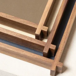 Structura Vassoio rettangolare lungo in pelle e legno Piccolo #1