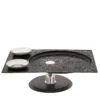 Supporto Rettangolare Iside in Bronzo con 2 Ciotole