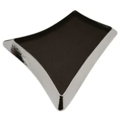 Svuotatasche Alegria 2 in ottone argentato e pelle