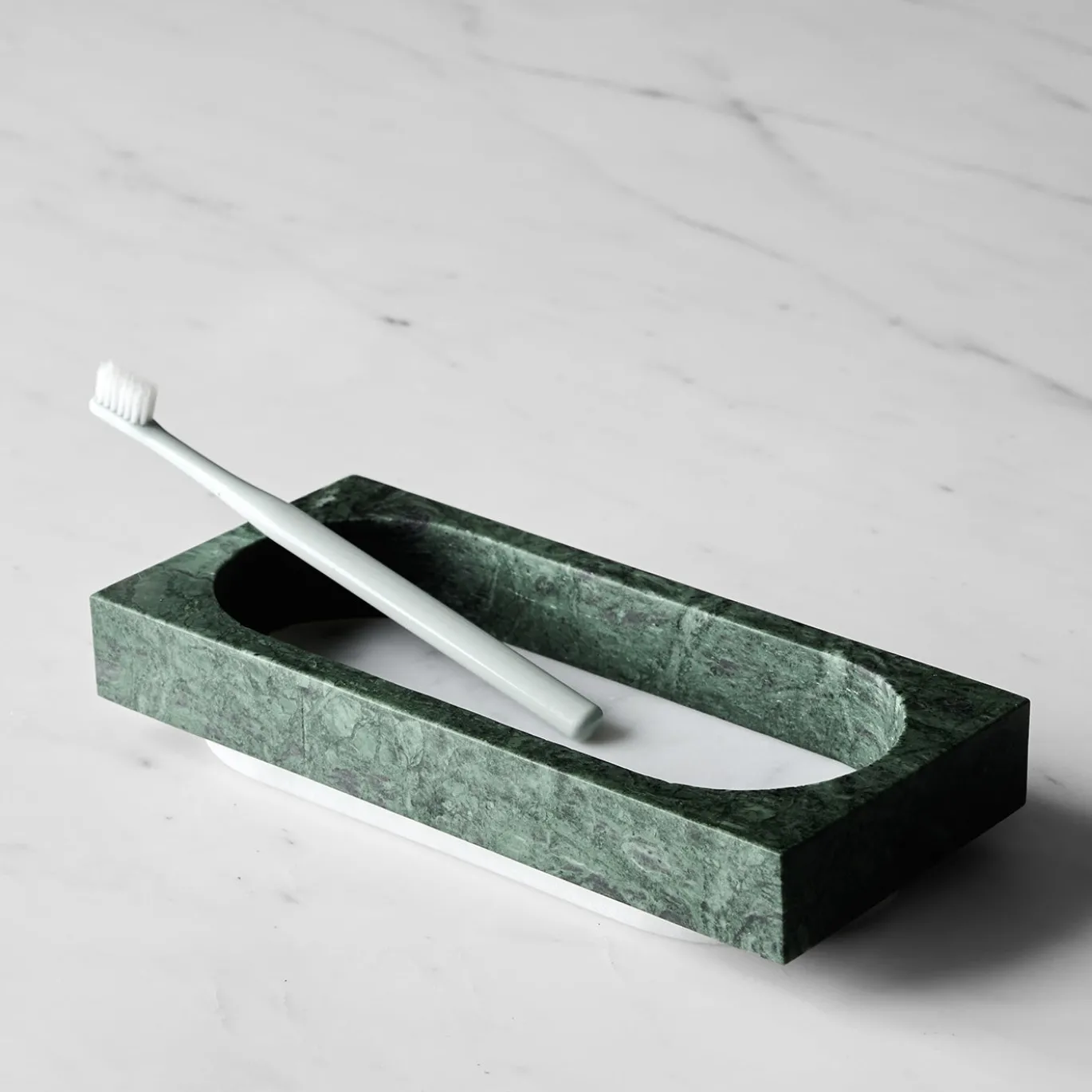 Svuotatasche Elemento 22 Rettangolare in Marmo Verde