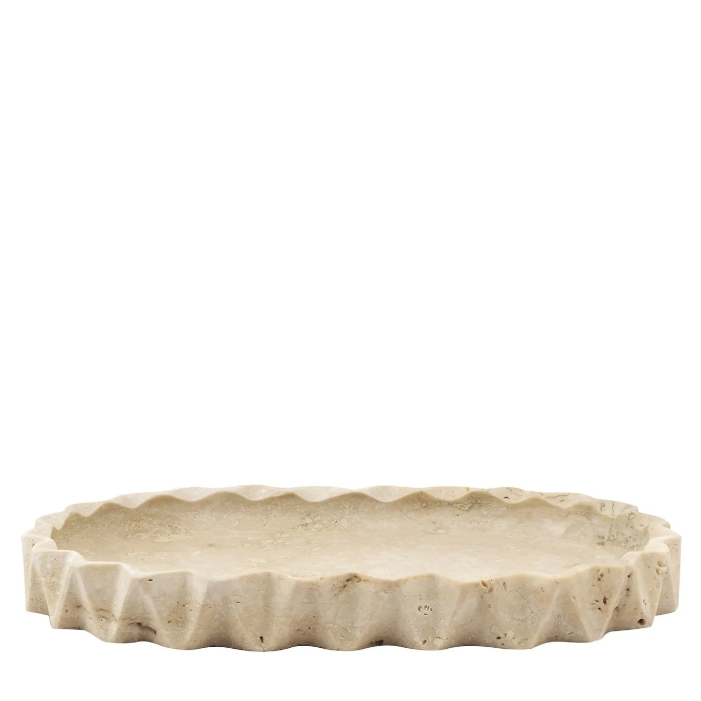 Svuotatasche ovale Fold in travertino beige